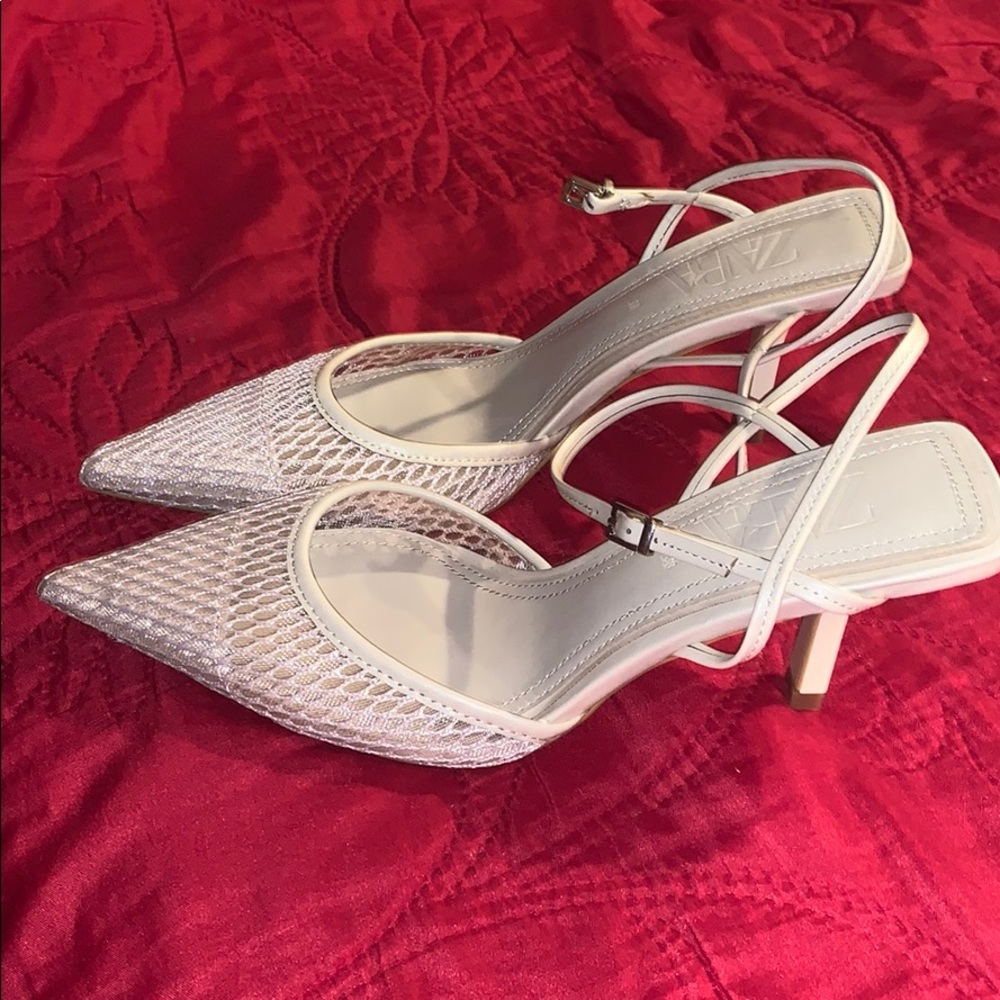 Zara tan mini heel size 38